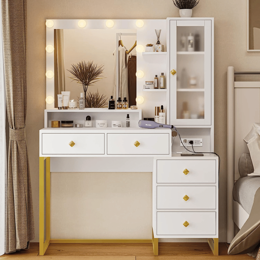 Makeup Vanity with Charging Station